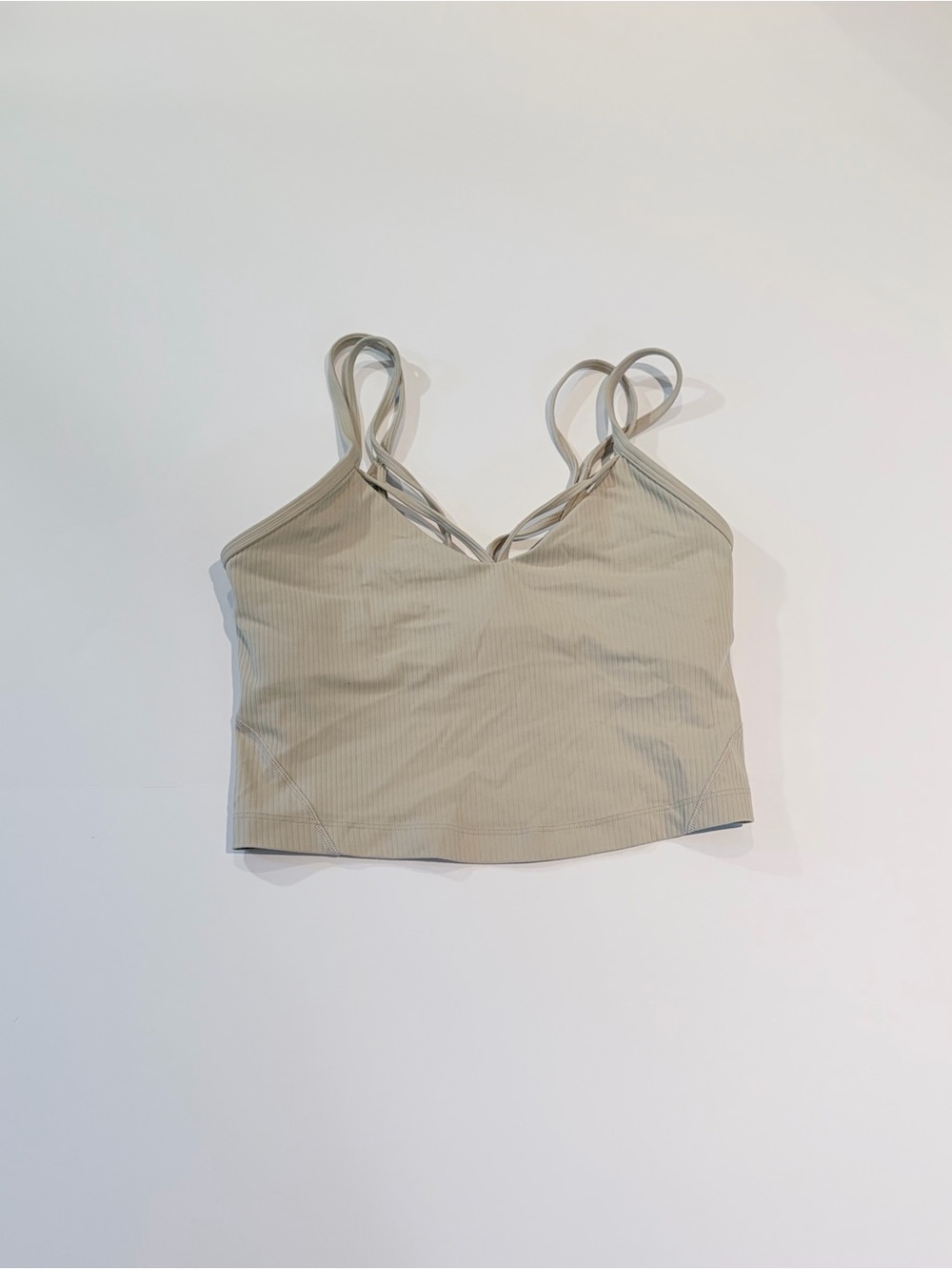 Lululemon Align Ribbed Tank Top Built-In Bra Beige/Tan Size 4